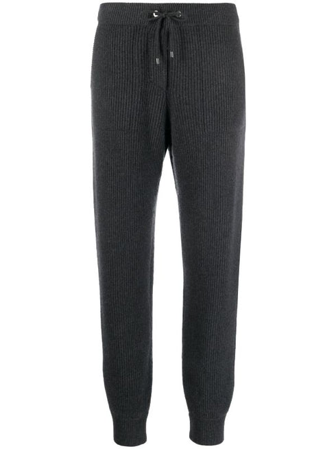 ribbed-knit cashmere track pants